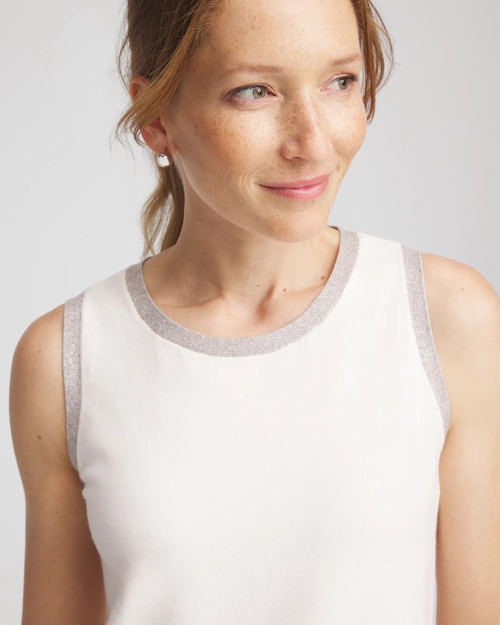 Chico's Zenergy® Luxe Metallic Trim Tank