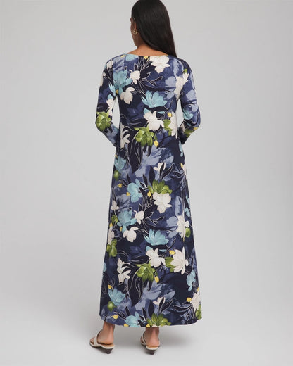 Chico's Dance Boatneck Column Maxi Dress