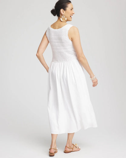 Chico's Crochet-Bodice Maxi Dress