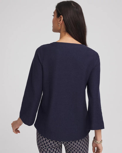 Chico's Denim Soutache Top