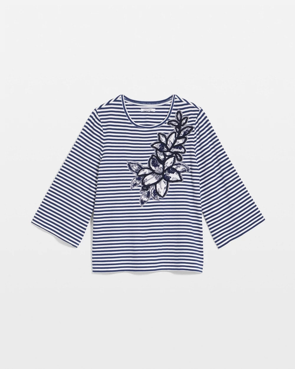 Chico's Floral Embroidered Tee