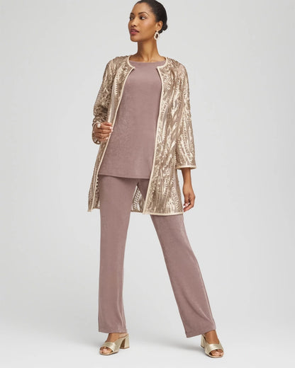 Chico's Travelers™ Collection Champagne Sequins Jacket
