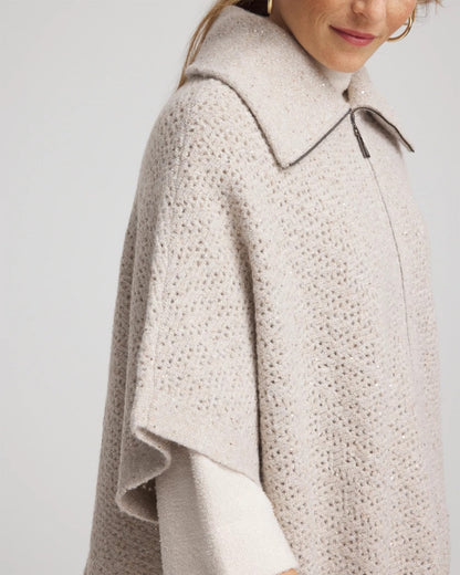 Chico's Zip-Front Collared Ruana