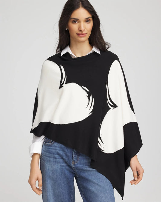 Chico's Love Brush Convertible Sweater Poncho