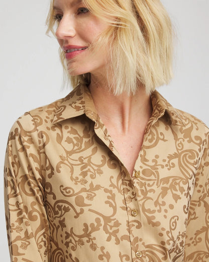 Chico's No Iron™ Jacquard Scrolls  Shirt