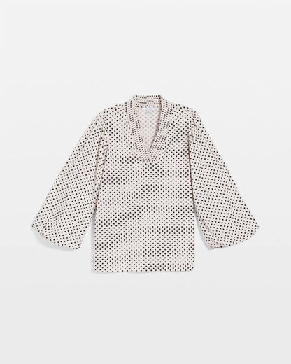 Chico's Bubble-Sleeve Smocked Top