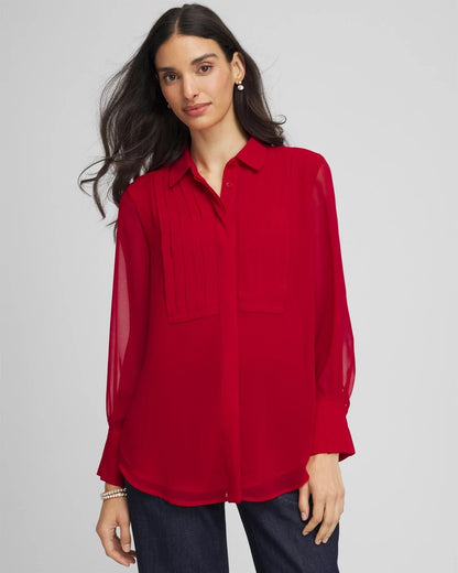 Chico's Pintuck Georgette Tunic