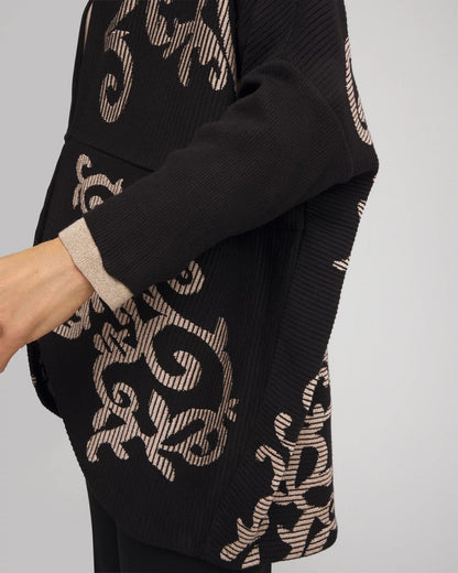 Chico's Ottoman Jacquard Cocoon Cardigan