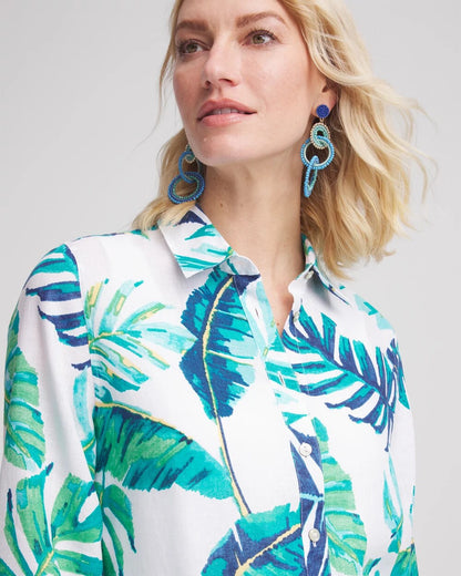Chico's No Iron™ Palm Print Linen Shirt