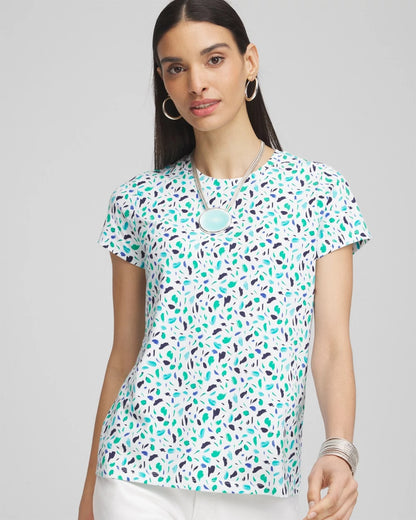 Chico's Polka-Dot Crewneck Perfect Tee