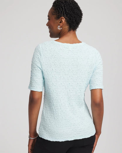 Chico's Textured Short-Sleeve Tee
