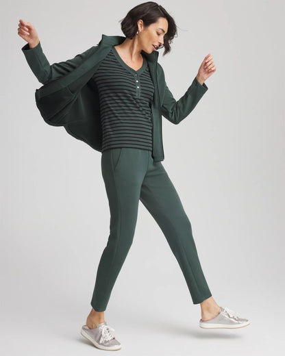 Chico's Zenergy® Ribbed Striped Henley Tee