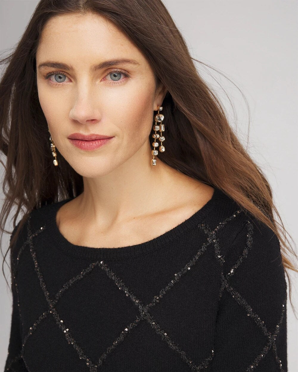 Chico's Sparkling Diamonds Pullover Sweater