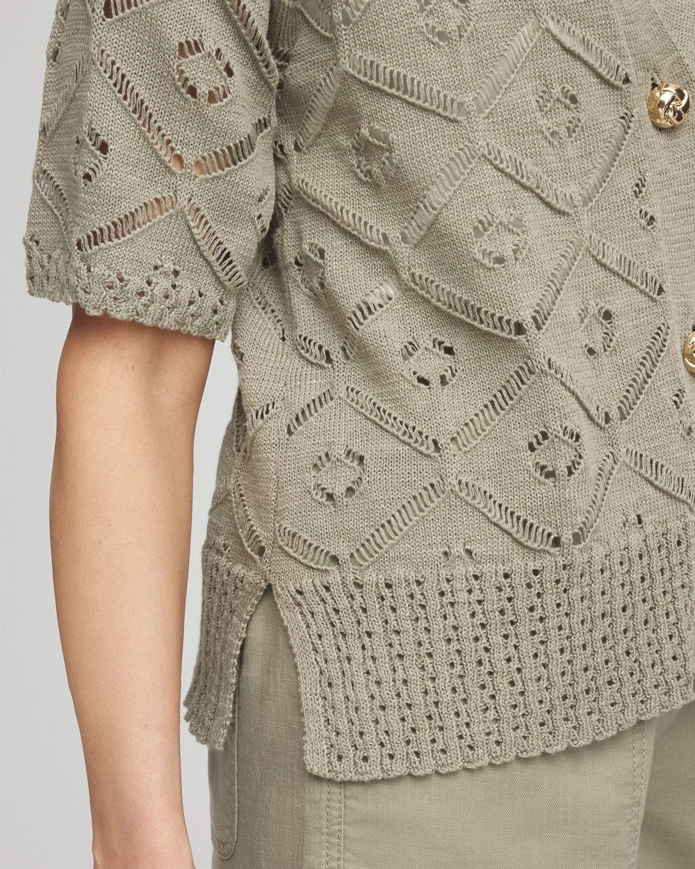 Chico's Short Button-down Cardigan
