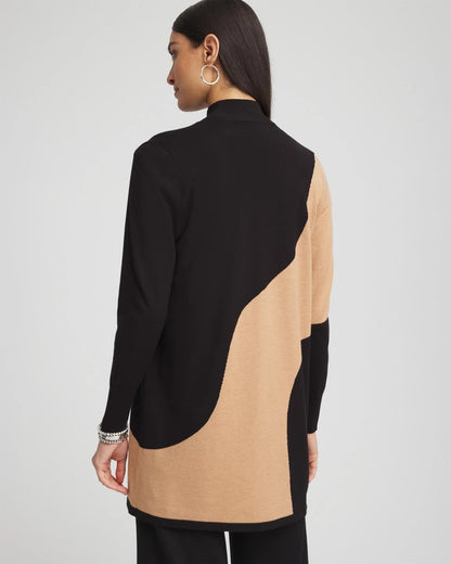 Chico's Intarsia Colorblock Cardigan