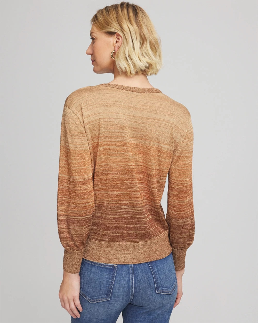 Chico's Ombre Metallic Pullover Sweater