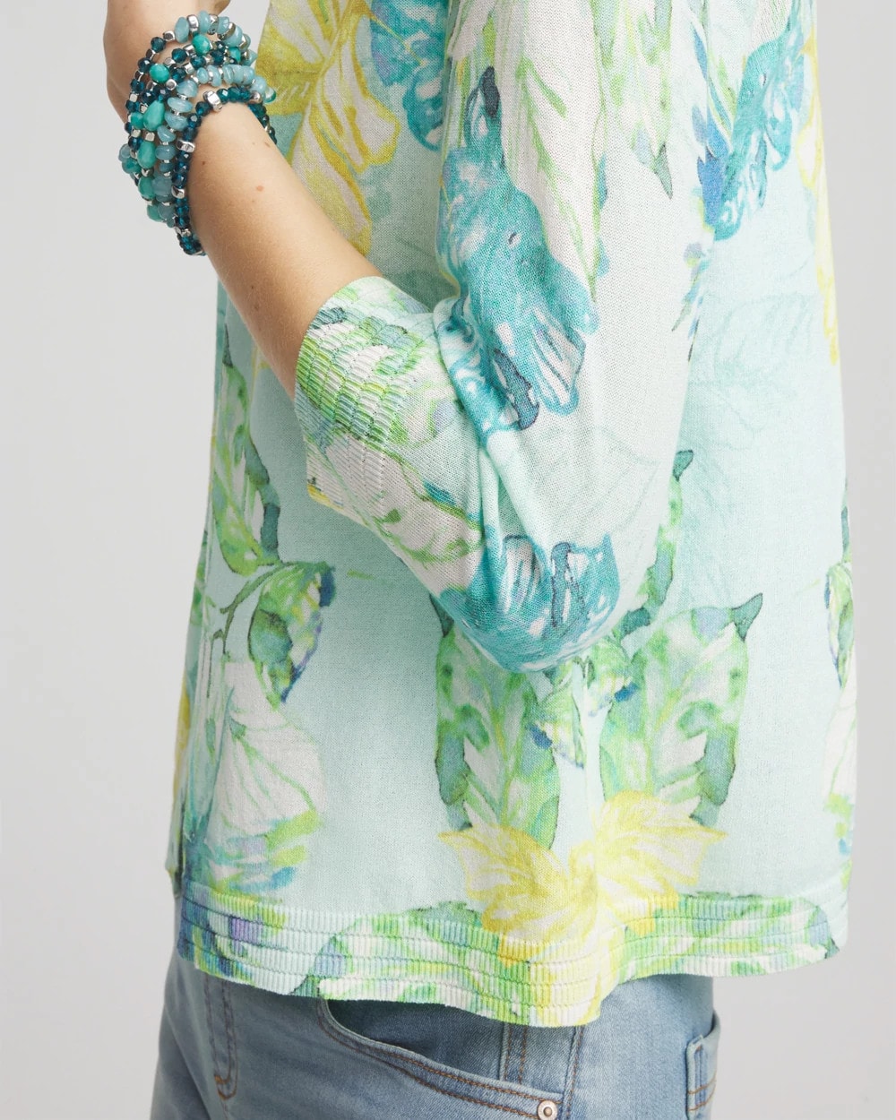 Chico's Tropical Summer Romance Short Cardigan