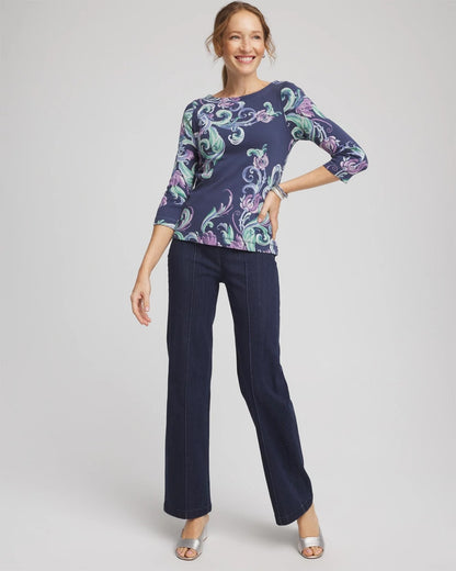 Chico's Pima 3/4 Sleeve Tee