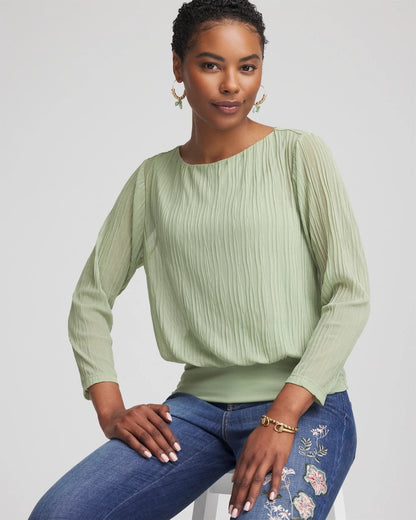 Chico's Touch of Cool™ Textured Banded-Hem Top