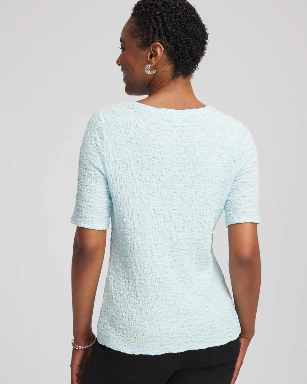 Chico's Textured Short-Sleeve Tee