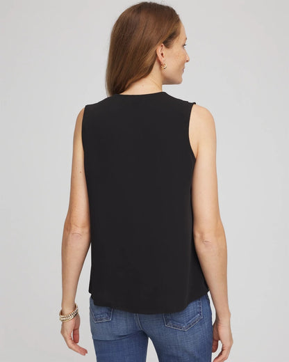 Chico's Satin Ruffle Tank