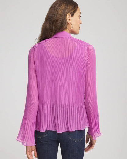 Chico's Pleated Georgette Blouse