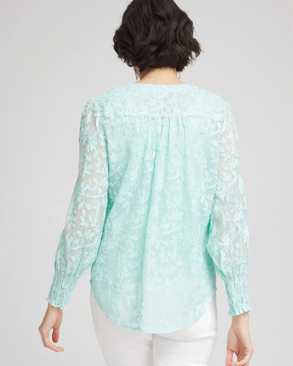 Chico's Floral Soutache V-Neck Blouse
