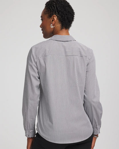 Chico's Poplin Stripe Shirt