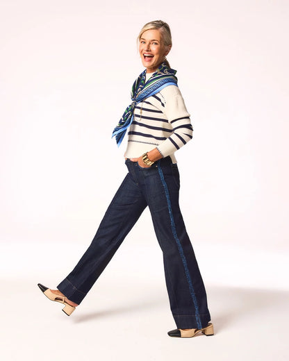 Chico's Frayed High-Rise Wide-Leg Jeans