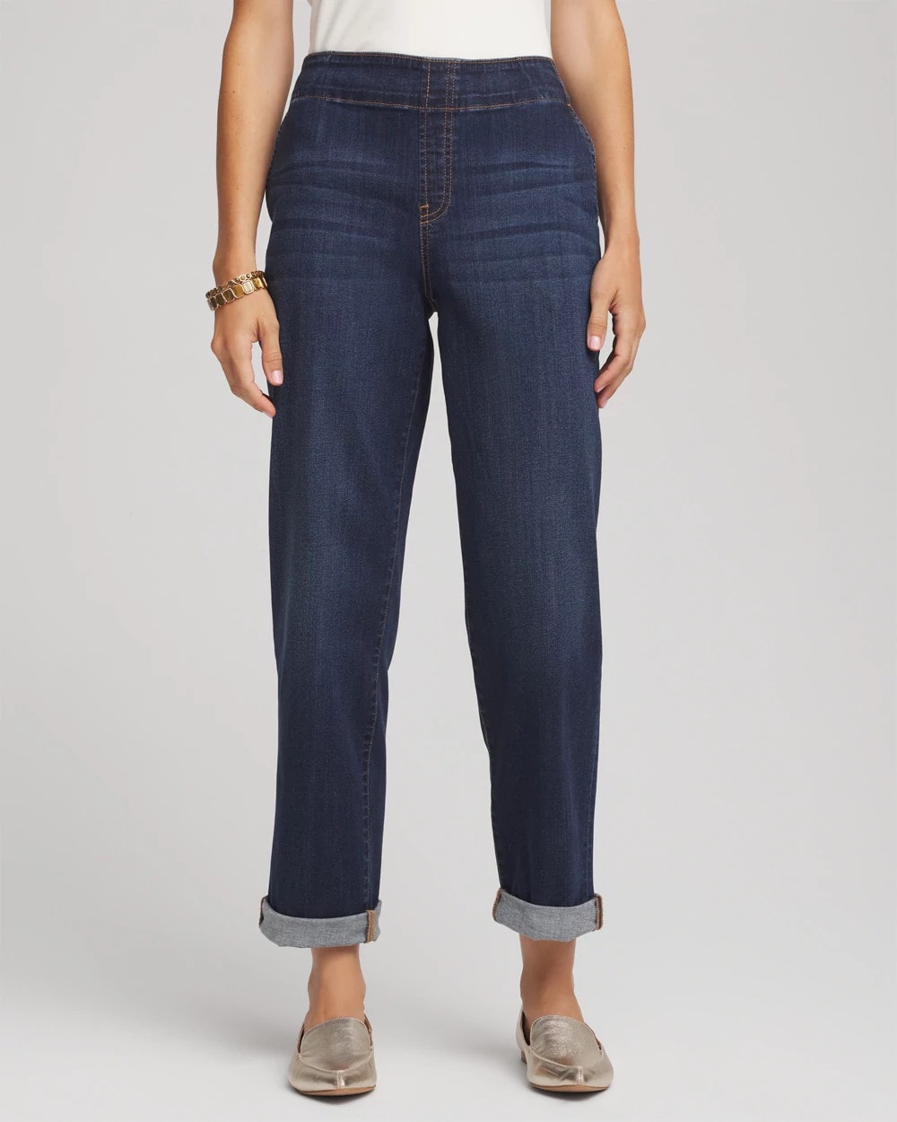 Chico's Pull-On Boyfriend Cropped Jeans