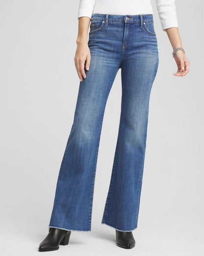 Chico's Girlfriend Frayed Flared Jeans