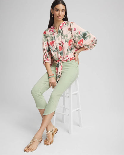 Chico's Pull-On Dolphin-Hemmed Capri Jeans