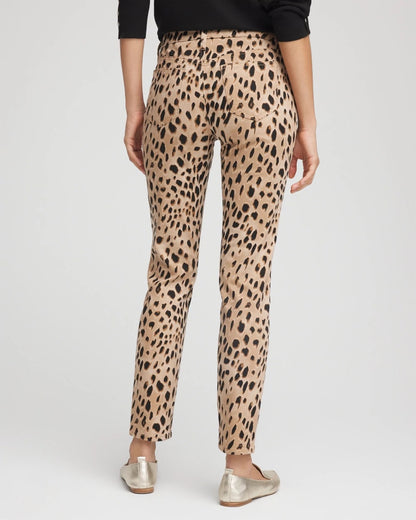 Chico's Leopard Girlfriend Slim Ankle Jeans