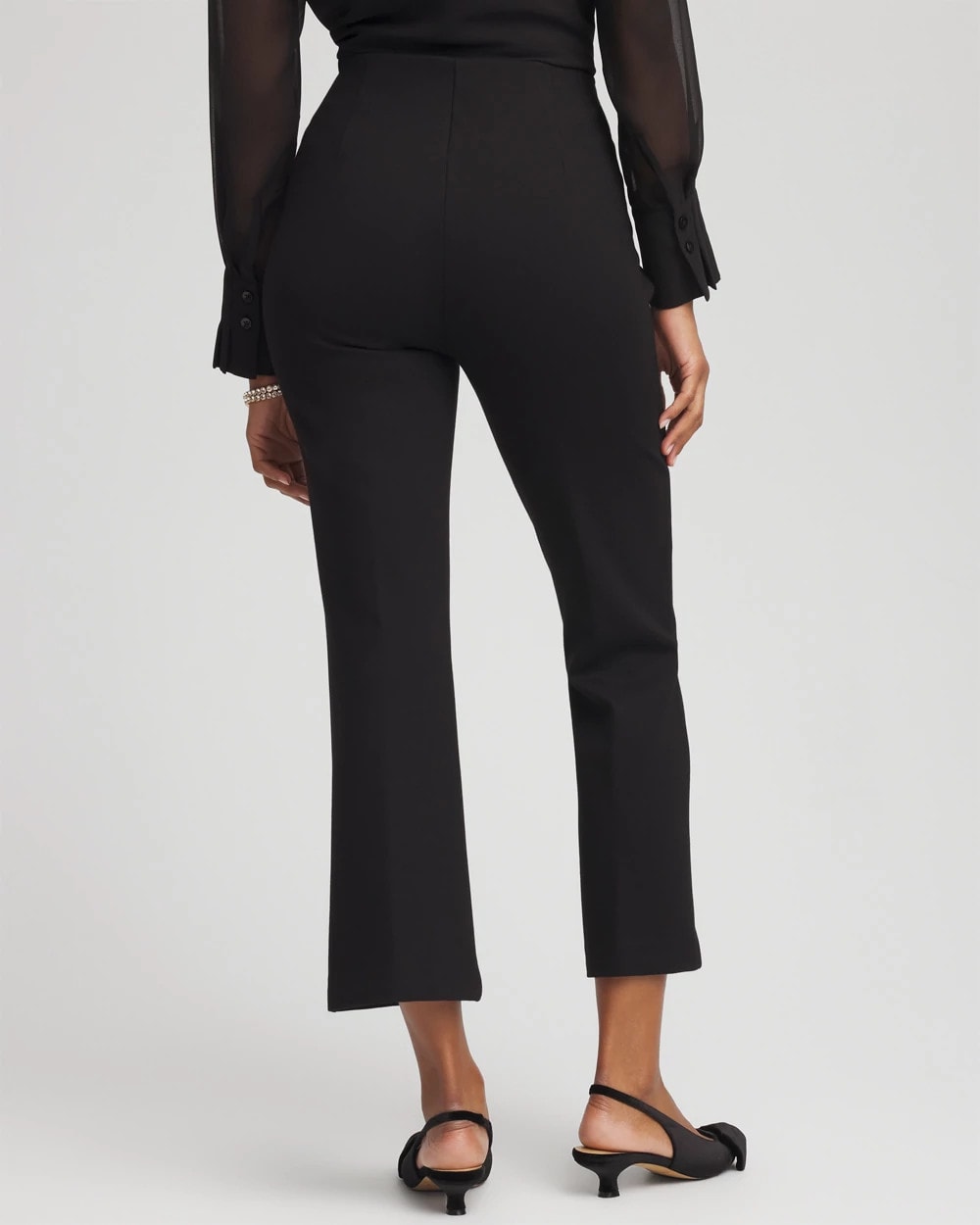 Chico's Juliet Feathered Flared Cropped Pants