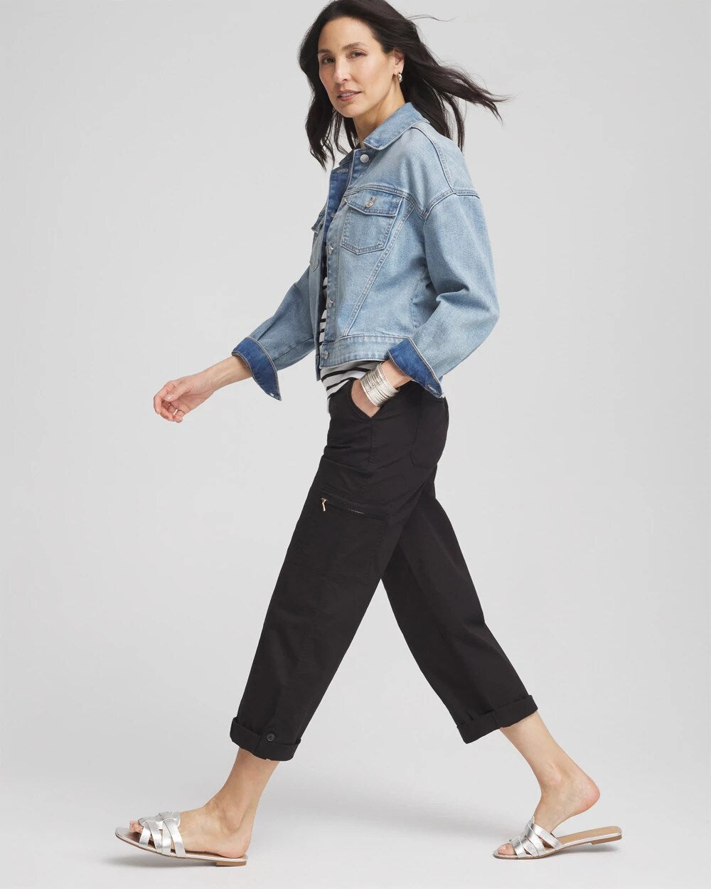 Chico's Poplin Cropped Pants