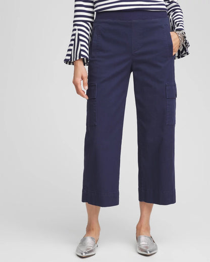 Chico's Cargo Straight Leg Cropped Pants