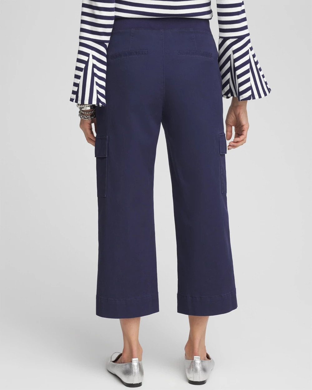 Chico's Cargo Straight Leg Cropped Pants