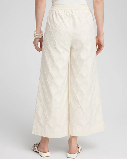 Chico's Textured Wide Leg Cropped Pants