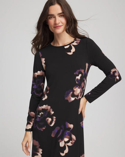 Chico's Floral Boatneck Column Maxi Dress