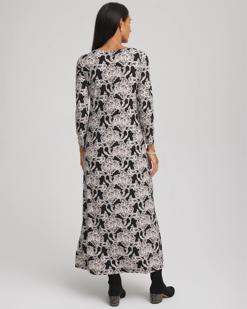 Chico's Printed Jersey Knit Maxi Dress