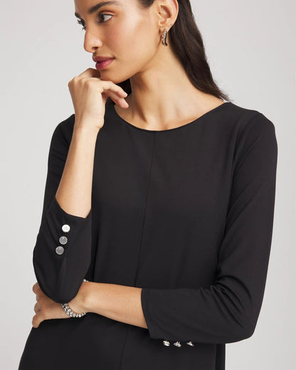 Chico's Ponte A-line Midi Dress