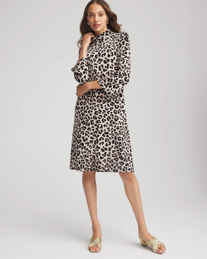 Chico's Travelers™ Animal-Print Mockneck Midi Dress