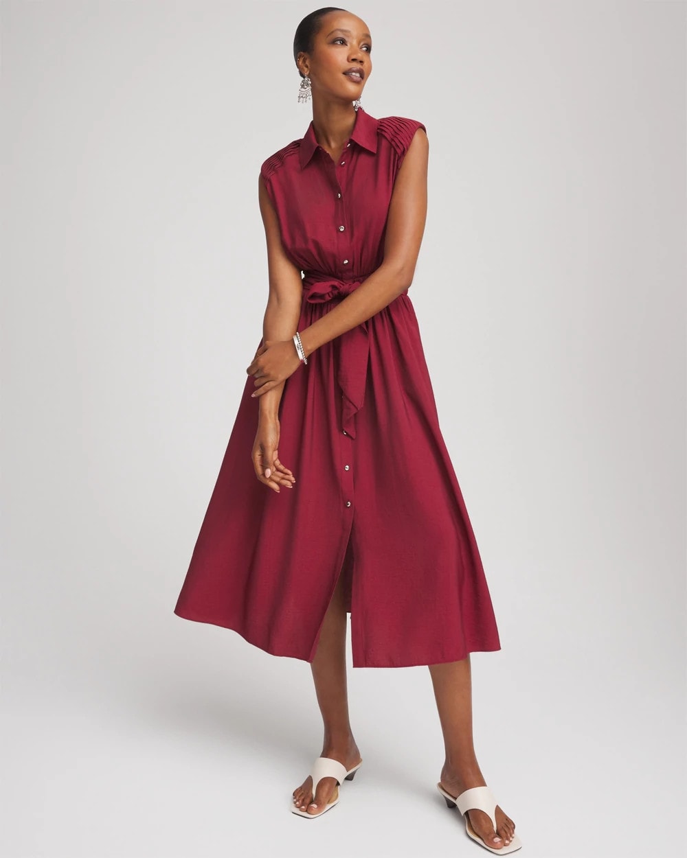 Chico's Smocked-Waist Shirtdress