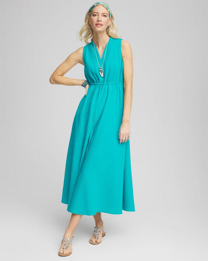 Chico's Sleeveless Maxi Gauze Dress