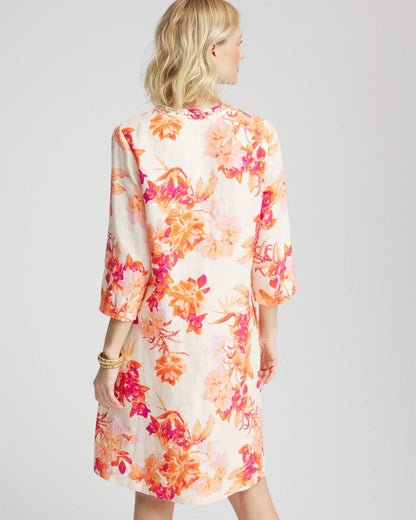 Chico's Embellished Linen Kurta Dress
