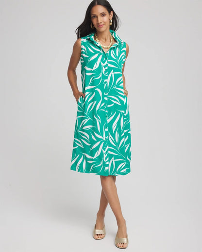 Chico's Rayon Silk Sleeveless Shirtdress