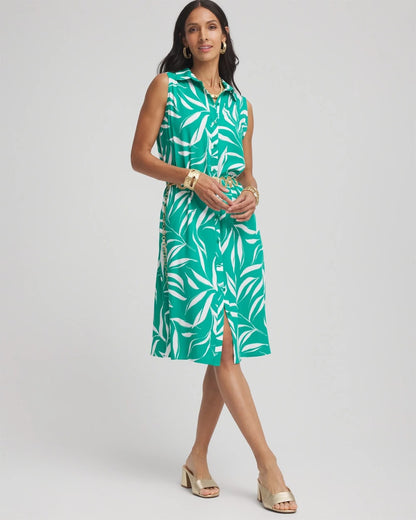 Chico's Rayon Silk Sleeveless Shirtdress