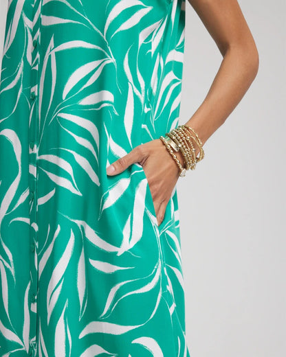 Chico's Rayon Silk Sleeveless Shirtdress