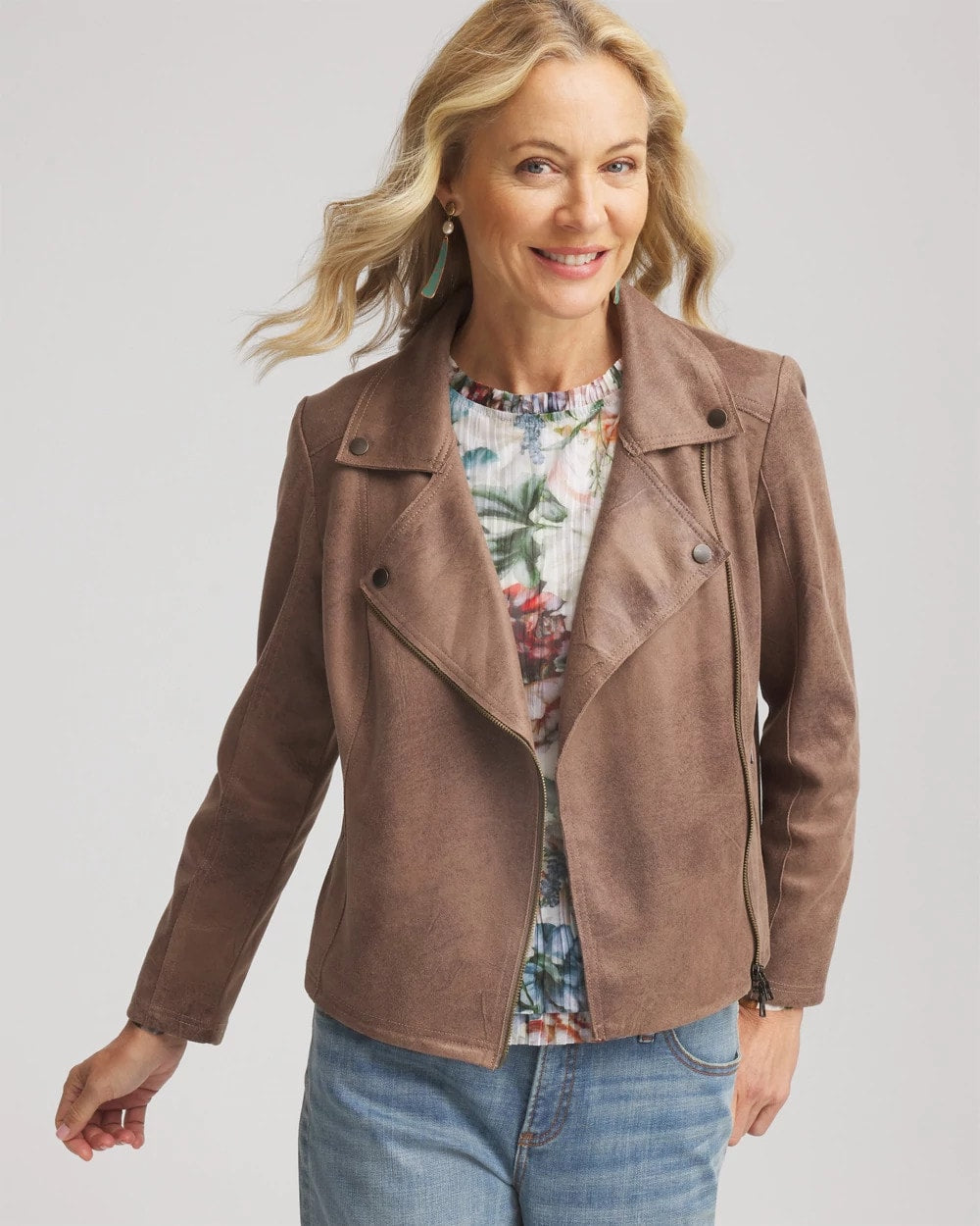 Chico's Suede Moto Jacket