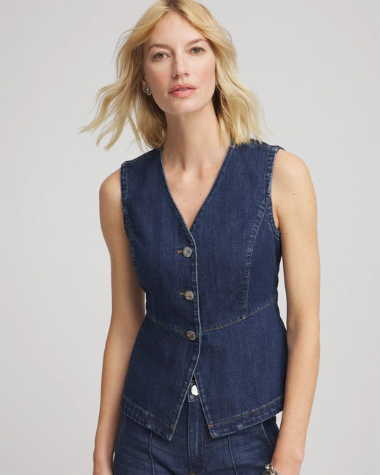 Chico's Sleeveless Denim Vest